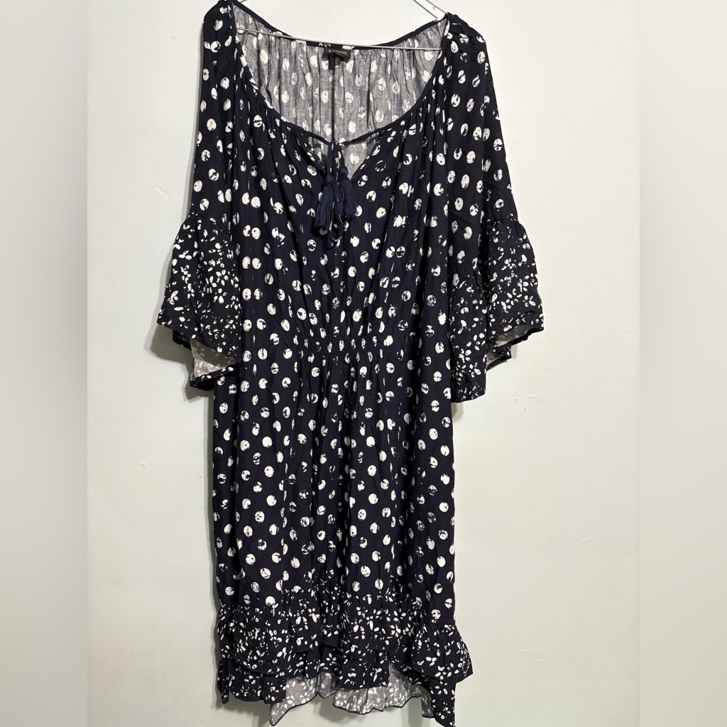 Evans Brand Navy Blue And White Dress Women&acirc;s Size 2224